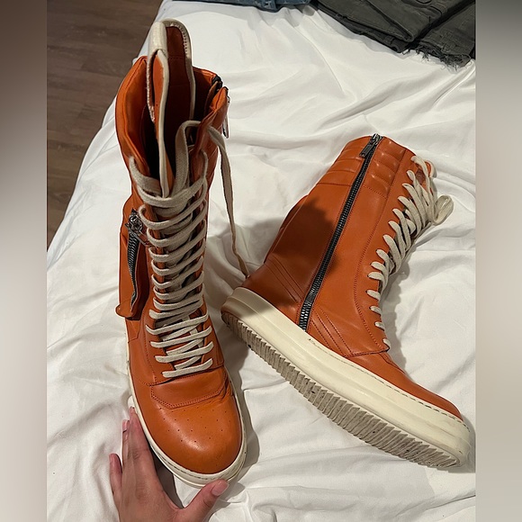 Rick Owens Leather High Trainers - Picture 2 of 2
